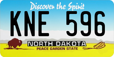 ND license plate KNE596