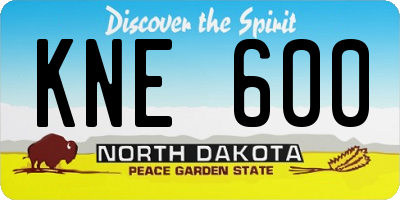 ND license plate KNE600