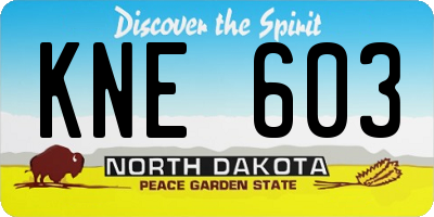 ND license plate KNE603