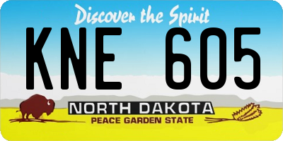 ND license plate KNE605