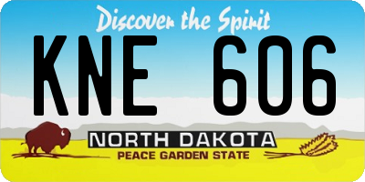 ND license plate KNE606