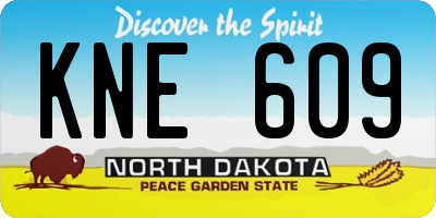ND license plate KNE609