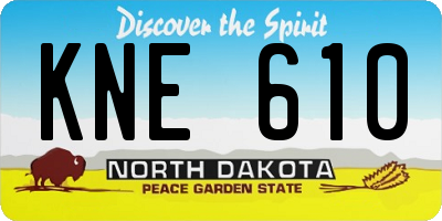 ND license plate KNE610