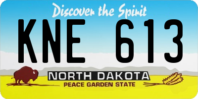 ND license plate KNE613