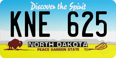ND license plate KNE625