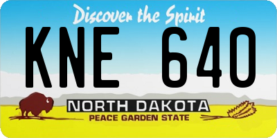 ND license plate KNE640