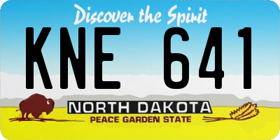 ND license plate KNE641
