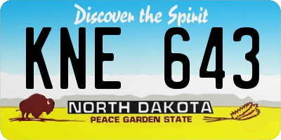 ND license plate KNE643