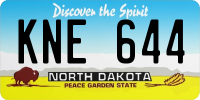 ND license plate KNE644