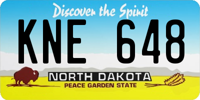 ND license plate KNE648