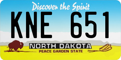 ND license plate KNE651