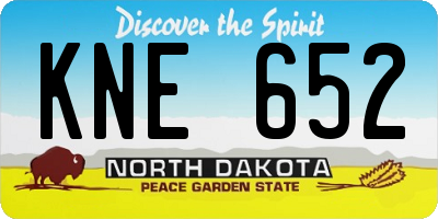 ND license plate KNE652