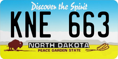ND license plate KNE663