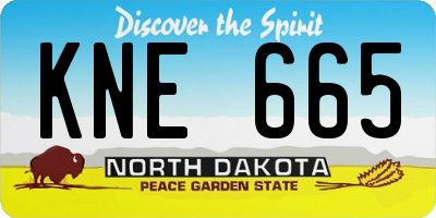 ND license plate KNE665