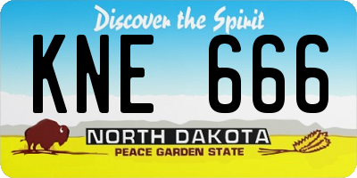 ND license plate KNE666