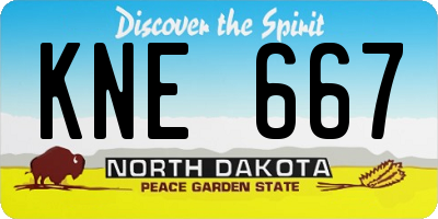ND license plate KNE667