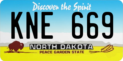 ND license plate KNE669
