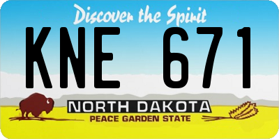 ND license plate KNE671