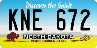 ND license plate KNE672