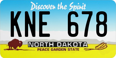 ND license plate KNE678