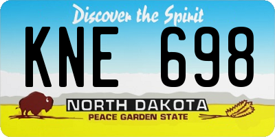 ND license plate KNE698