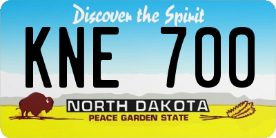 ND license plate KNE700