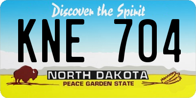 ND license plate KNE704