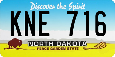 ND license plate KNE716