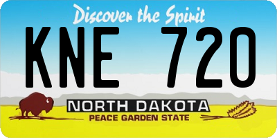 ND license plate KNE720