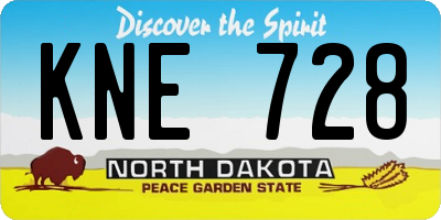 ND license plate KNE728