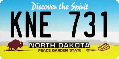 ND license plate KNE731