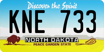ND license plate KNE733