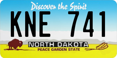 ND license plate KNE741