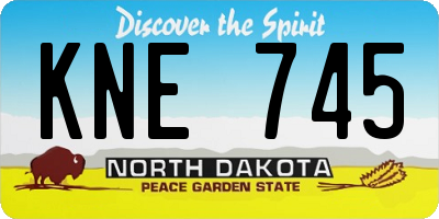 ND license plate KNE745