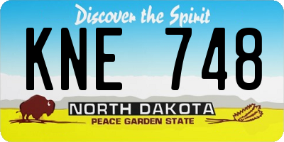 ND license plate KNE748