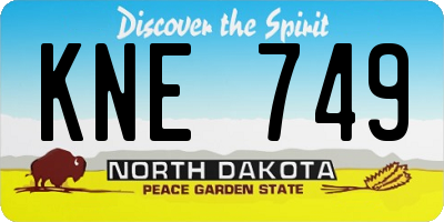 ND license plate KNE749