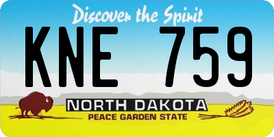 ND license plate KNE759