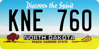 ND license plate KNE760