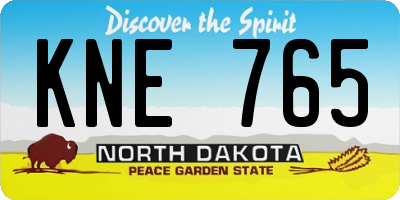 ND license plate KNE765