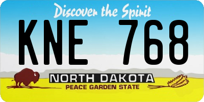 ND license plate KNE768