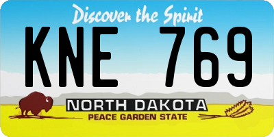 ND license plate KNE769