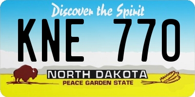 ND license plate KNE770