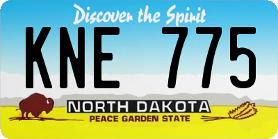 ND license plate KNE775