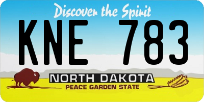 ND license plate KNE783