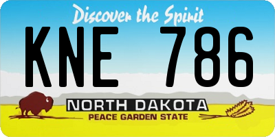 ND license plate KNE786