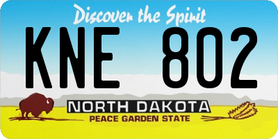 ND license plate KNE802