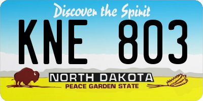 ND license plate KNE803