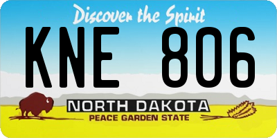 ND license plate KNE806