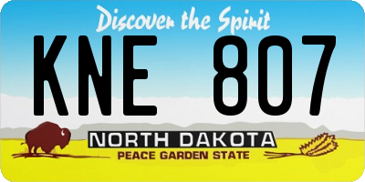 ND license plate KNE807