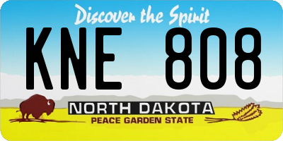ND license plate KNE808